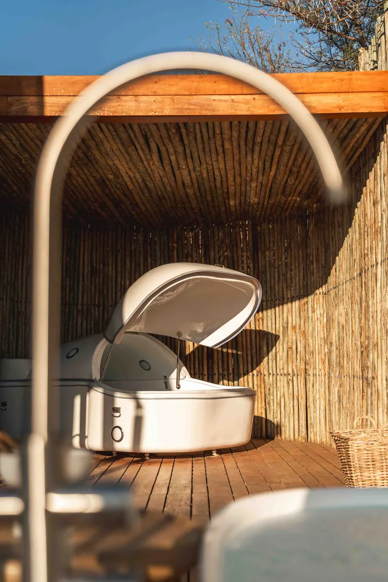 A flotation pod on the deck